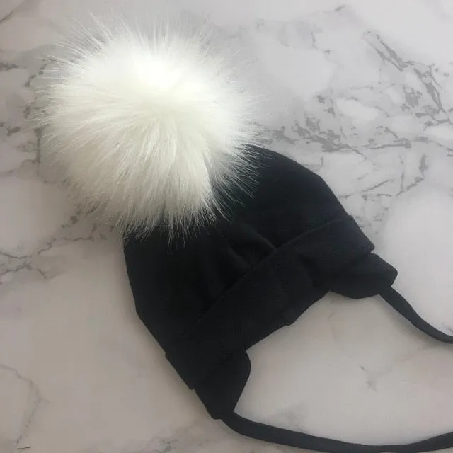 Faux Fur Pompom Beanie