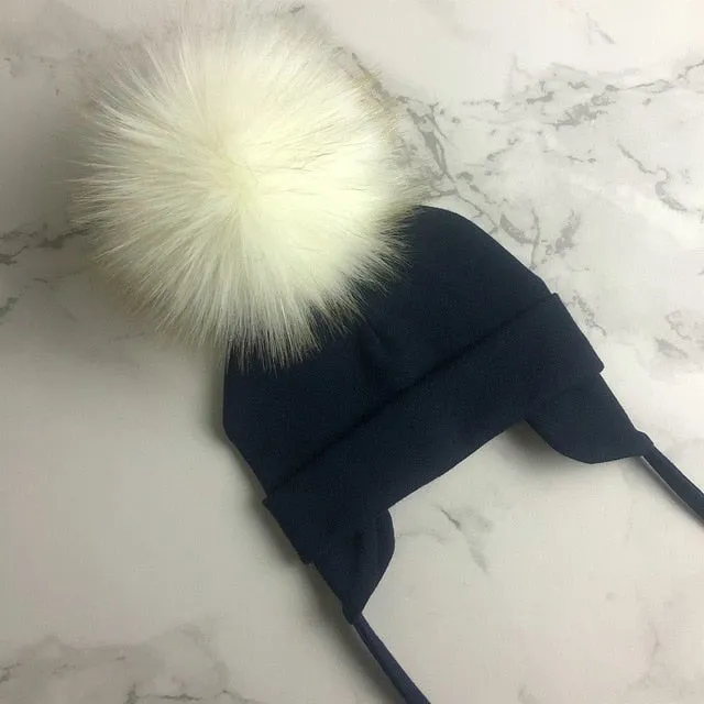 Faux Fur Pompom Beanie