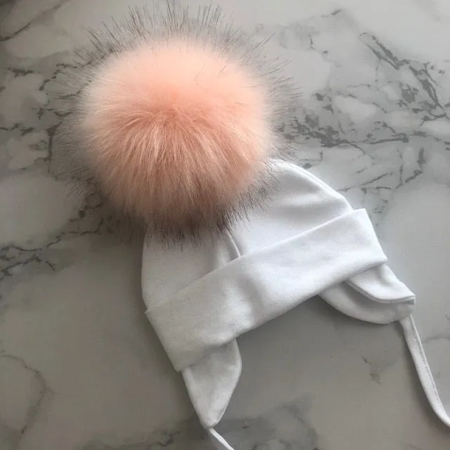 Faux Fur Pompom Beanie