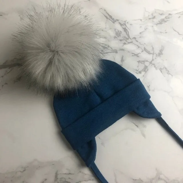 Faux Fur Pompom Beanie