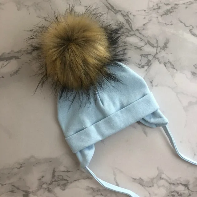 Faux Fur Pompom Beanie