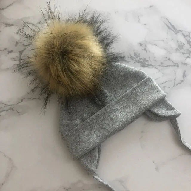 Faux Fur Pompom Beanie