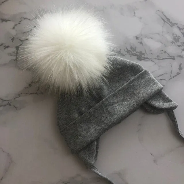 Faux Fur Pompom Beanie