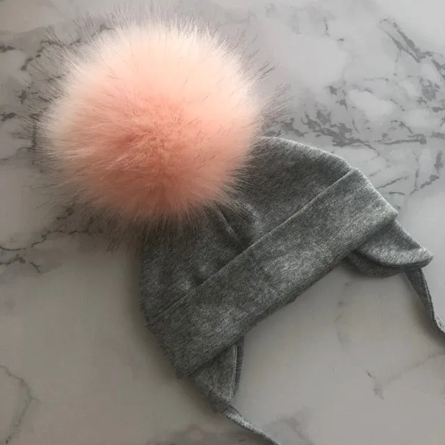 Faux Fur Pompom Beanie