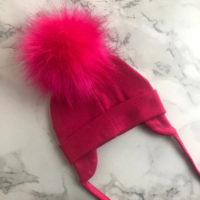 Faux Fur Pompom Beanie
