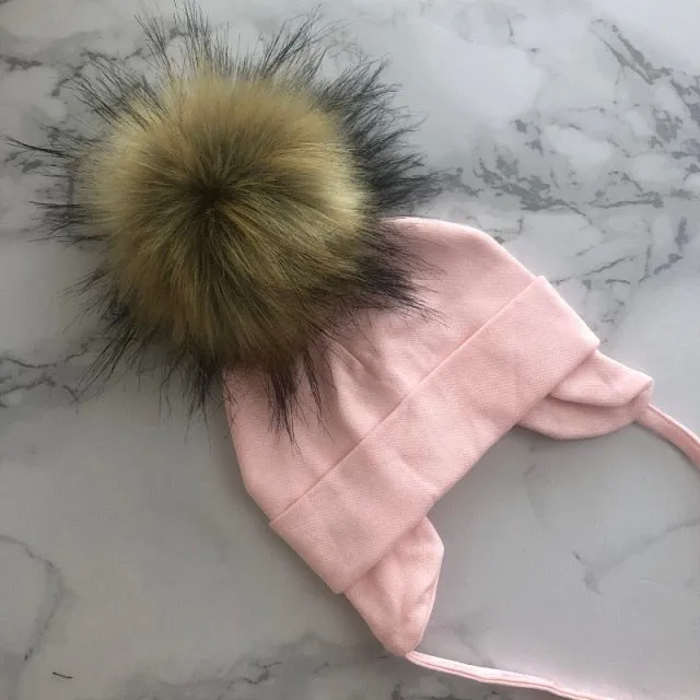 Faux Fur Pompom Beanie