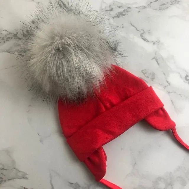 Faux Fur Pompom Beanie