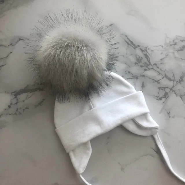 Faux Fur Pompom Beanie