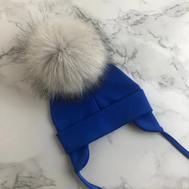 Faux Fur Pompom Beanie