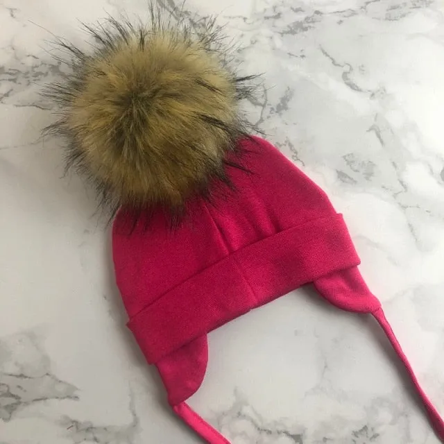 Faux Fur Pompom Beanie