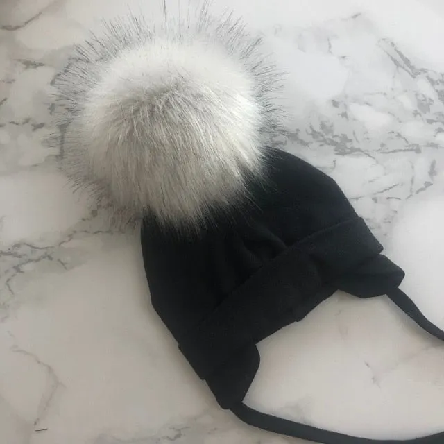 Faux Fur Pompom Beanie