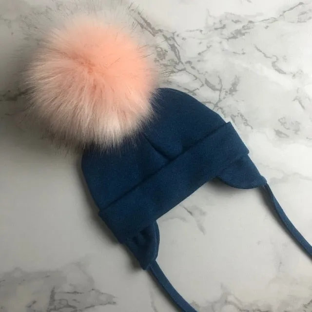 Faux Fur Pompom Beanie