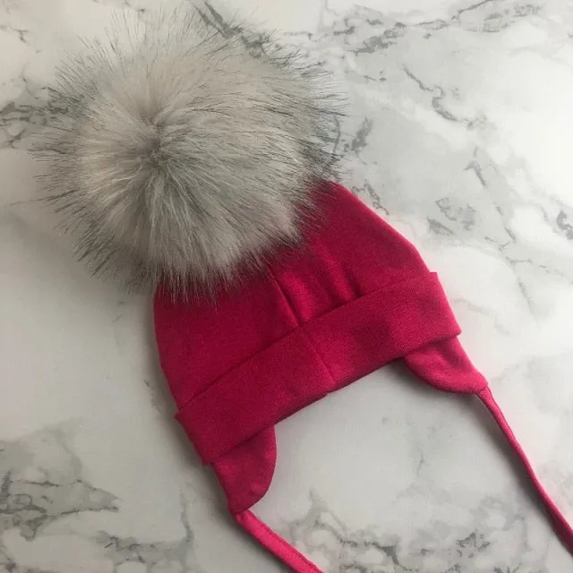 Faux Fur Pompom Beanie