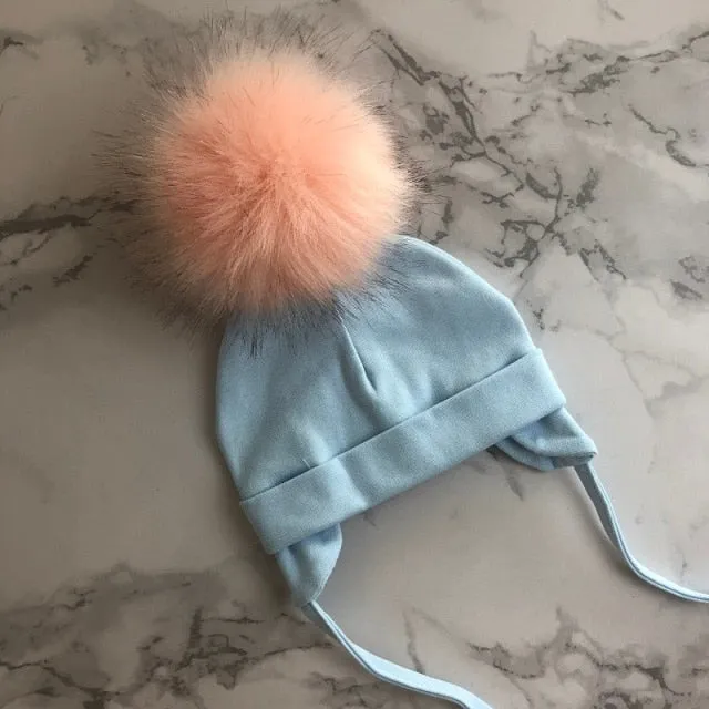 Faux Fur Pompom Beanie