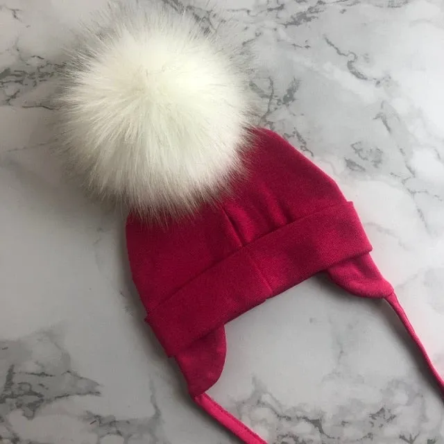 Faux Fur Pompom Beanie