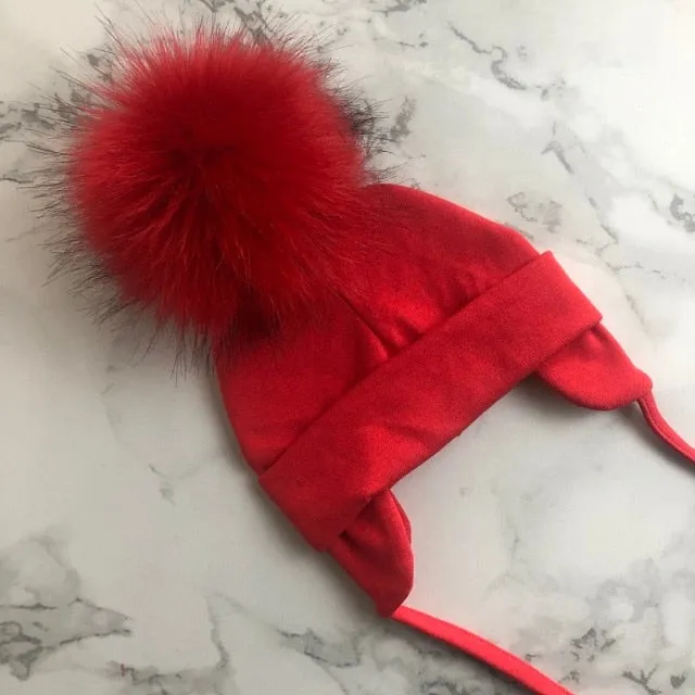 Faux Fur Pompom Beanie