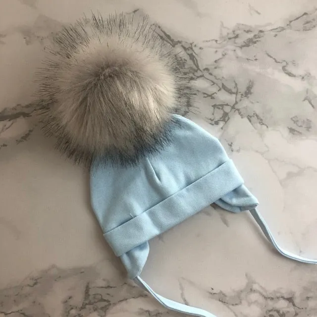 Faux Fur Pompom Beanie
