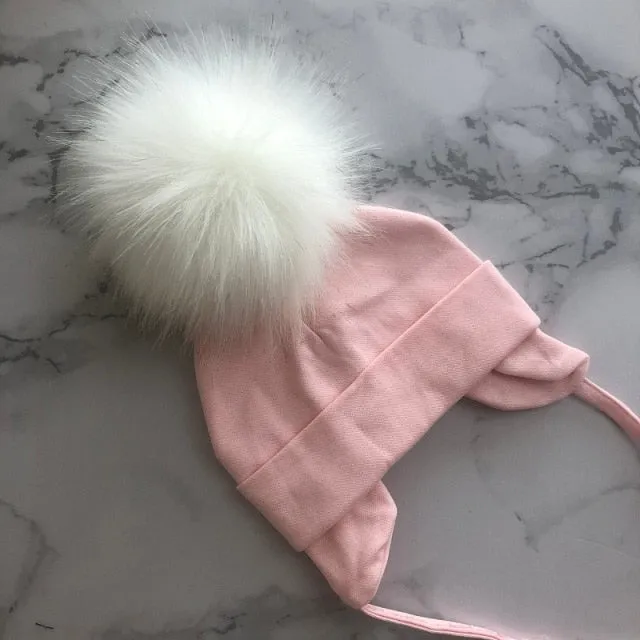 Faux Fur Pompom Beanie