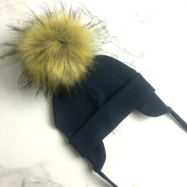 Faux Fur Pompom Beanie