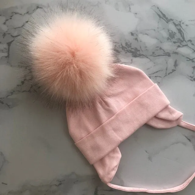 Faux Fur Pompom Beanie