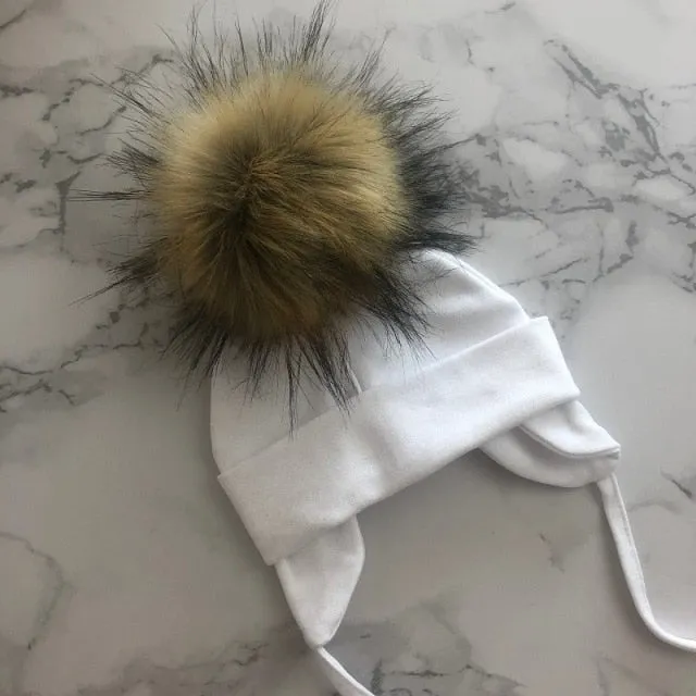 Faux Fur Pompom Beanie