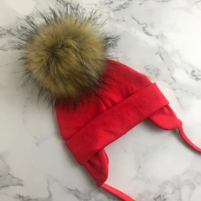 Faux Fur Pompom Beanie