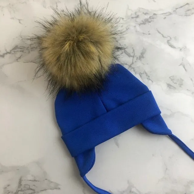 Faux Fur Pompom Beanie