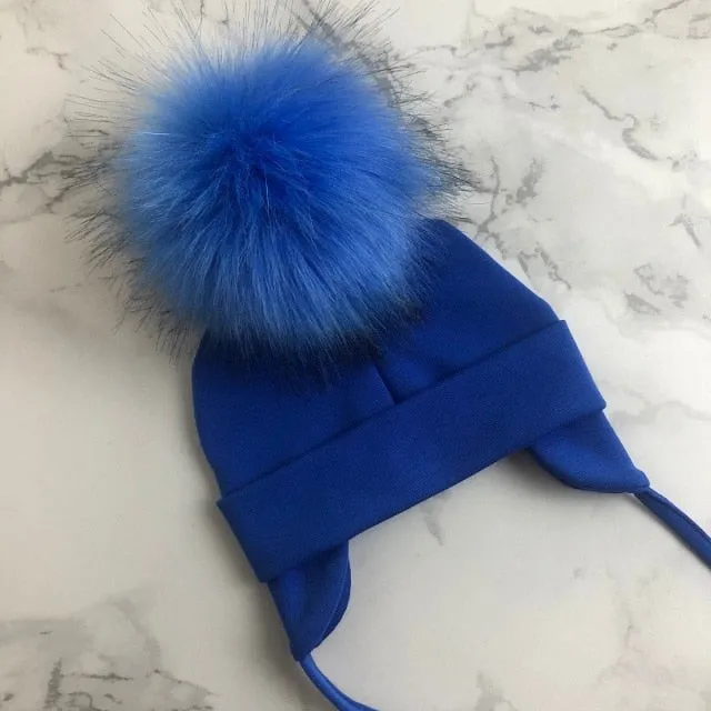 Faux Fur Pompom Beanie