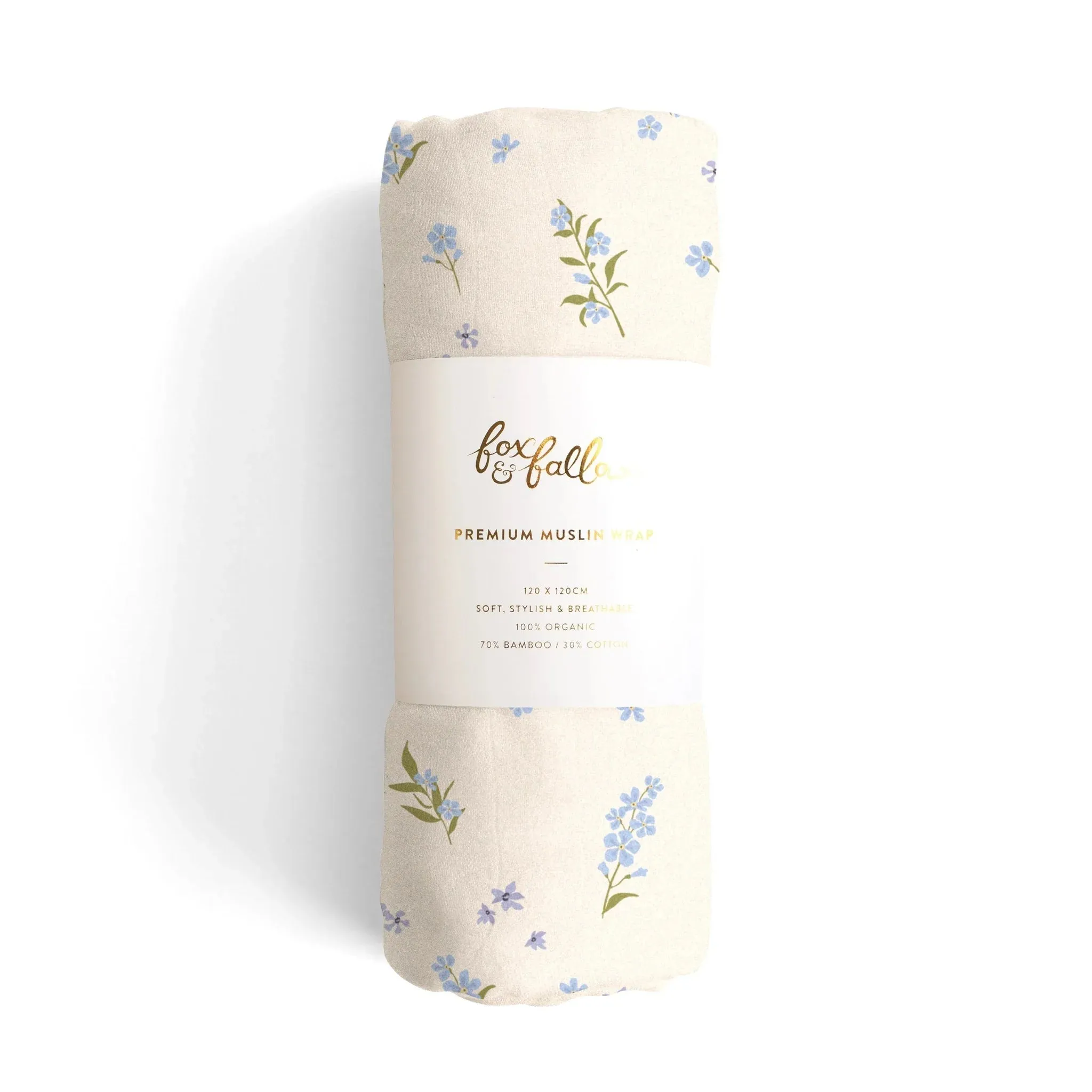 Fox & Fallow - Organic Muslin Wrap Swaddle (Forget-Me-Not)