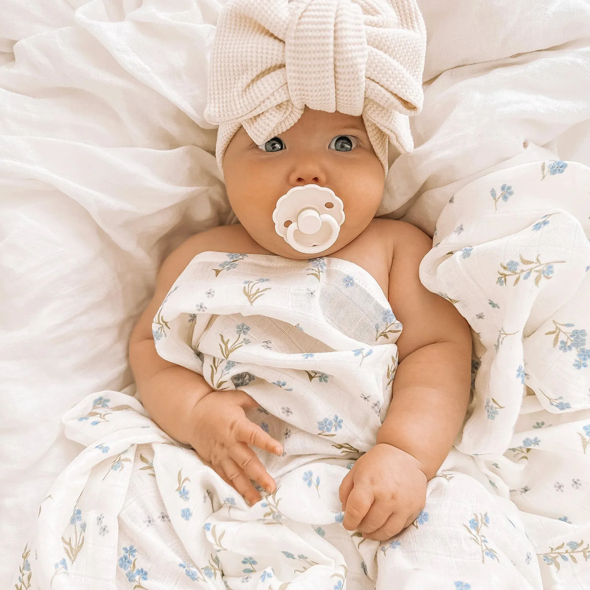 Fox & Fallow - Organic Muslin Wrap Swaddle (Forget-Me-Not)