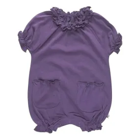Girl's Bubble Romper - Eggplant