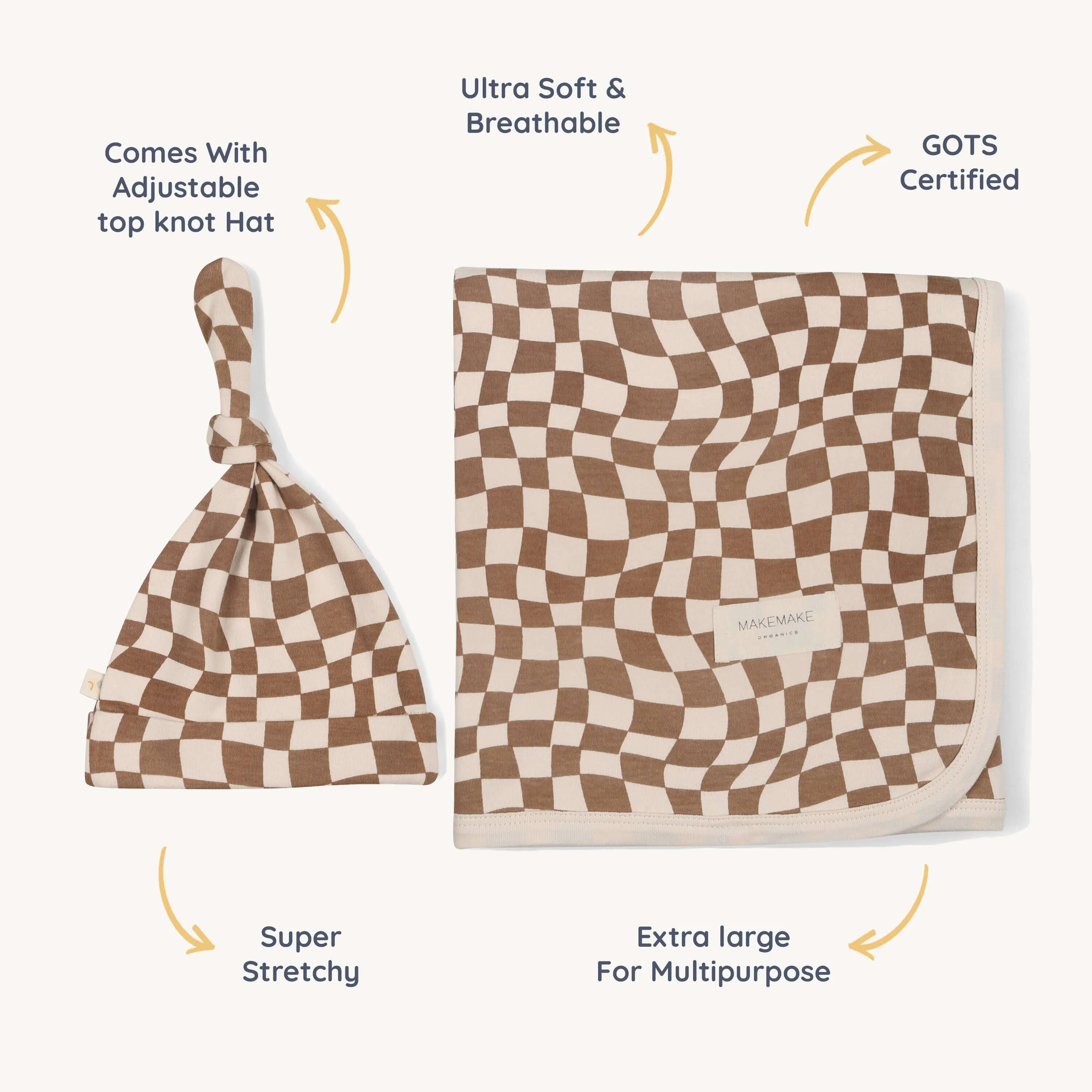 Groovy | Organic Swaddle Blanket & Ha