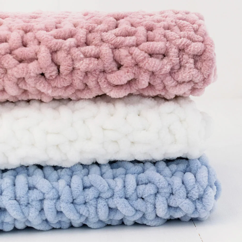 Hand Knitted Baby Blanket White
