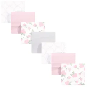 Hudson Baby Cotton Flannel Receiving Blankets Bundle, Pink Rose