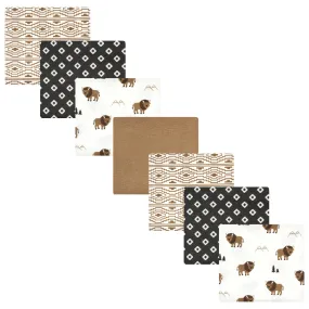 Hudson Baby Cotton Flannel Receiving Blankets Bundle, Wild Buffalo