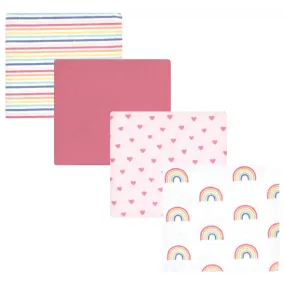 Hudson Baby Cotton Flannel Receiving Blankets, Creative Rainbow