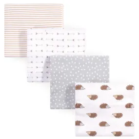 Hudson Baby Cotton Flannel Receiving Blankets, Hedgehog