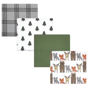 Hudson Baby Cotton Flannel Receiving Blankets, Wild Forest
