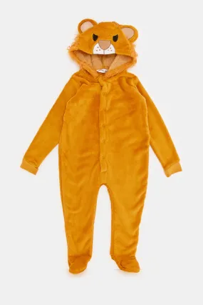 Infant Boys Mustard Lion Onesie Fluffy Pyjama Set