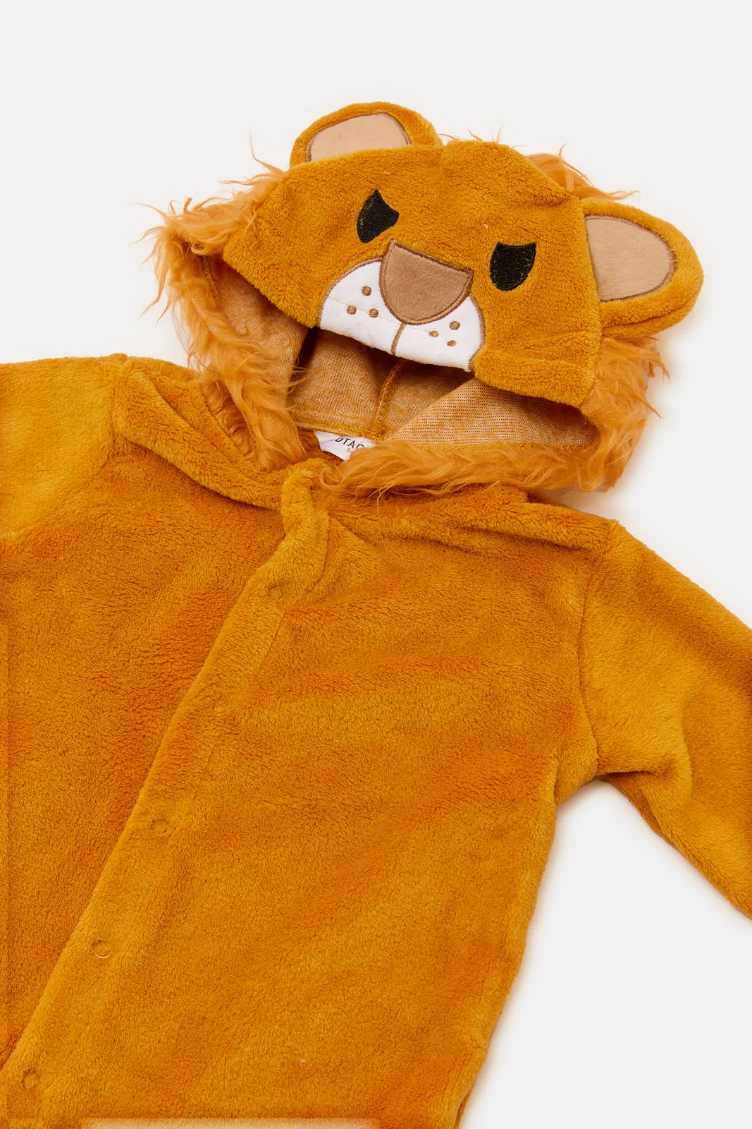 Infant Boys Mustard Lion Onesie Fluffy Pyjama Set