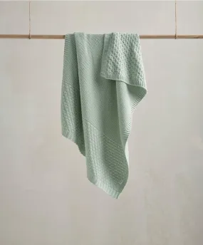 Knitted Blanket - Blue/Green - Welcome To The World Seedling