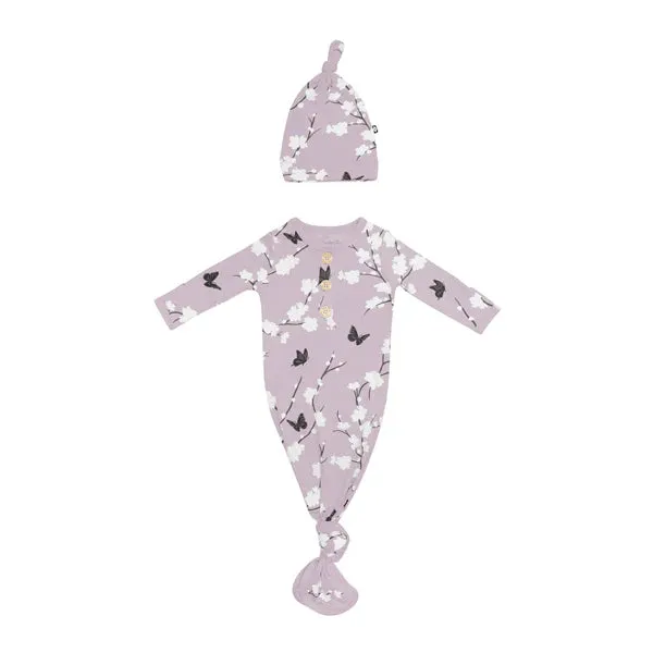 Knotted Gown with Hat Set in Cherry Blossom - Newborn