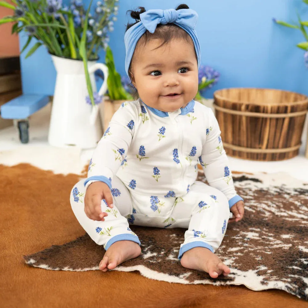 Kyte Baby Zippered Romper - Periwinkle Bluebonnet