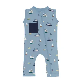 Kyte Baby Zippered Sleeveless Romper - Vintage Boats