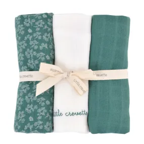 Little Crevette Mahe Set of 3 Swaddles 60x60cm