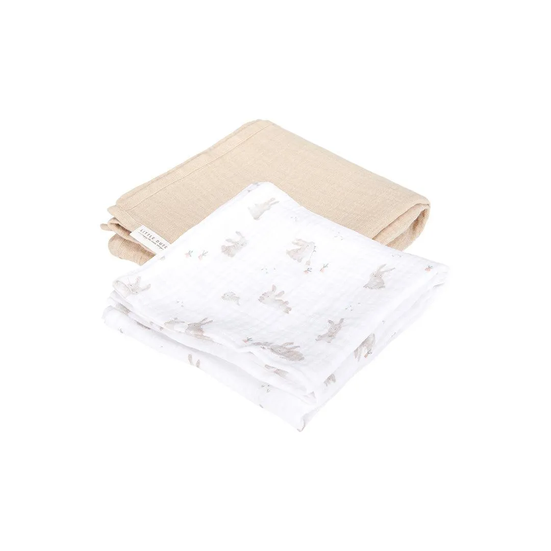 Little Dutch Muslin Swaddles Set - Baby Bunny/Beige