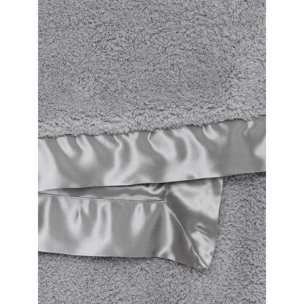 Little Giraffe Chenille Satin Baby Blanket Silver