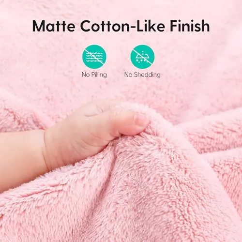 LITTLE SPUD Baby Blankets, Baby Blanket for Girls and Boys, Soft Milky Plush Blankets for Newborns and Toddlers, 40x40 Inch Large Square Baby Blanket, Perfect Newborn Gifts, Pink