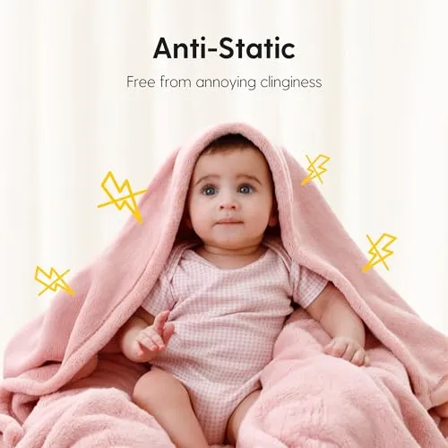 LITTLE SPUD Baby Blankets, Baby Blanket for Girls and Boys, Soft Milky Plush Blankets for Newborns and Toddlers, 40x40 Inch Large Square Baby Blanket, Perfect Newborn Gifts, Pink