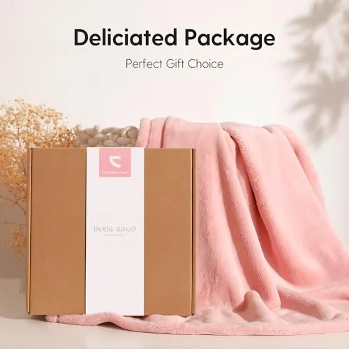 LITTLE SPUD Baby Blankets, Baby Blanket for Girls and Boys, Soft Milky Plush Blankets for Newborns and Toddlers, 40x40 Inch Large Square Baby Blanket, Perfect Newborn Gifts, Pink